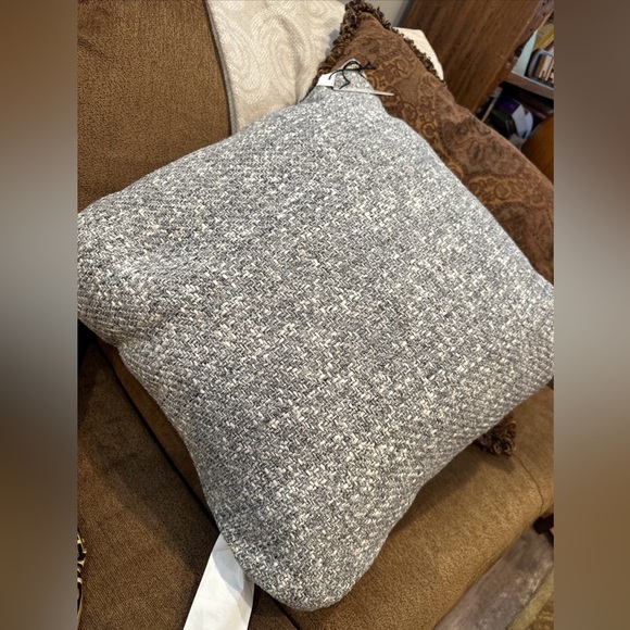 Gray Textured Throw Pillow - Picture 4 of 5